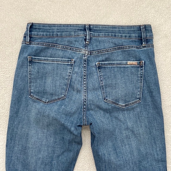 White House Black Market Mid Rise The Straight Crop Floral Embroidered Jeans - Picture 10 of 16